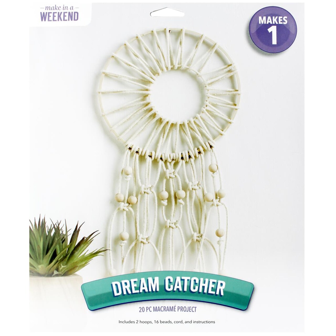 Leisure Arts Macrame Kit Dreamcatcher, Macrame Kits for Adults Beginners, Macrame Wall Hanger Kit, Macrame Beginners Kit, Macrame Kit, Diy Macrame Kit, Macrame Kit Beginner